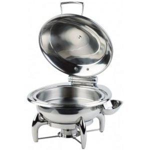 APS Fuel Round Chafing Dish with Hinged Glass Cover 6 L APS Fuel Round Chafing Dish with Hinged Glass Cover 6 L