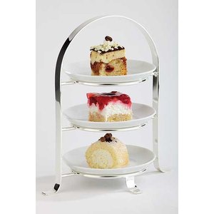 APS Stand ze stali chromowanej na trzy talerze | 225x165x255mm APS Stand ze stali chromowanej na trzy talerze | 225x165x255mm