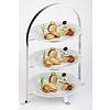 APS Stand ze stali chromowanej na trzy talerze | 330x240x430mm