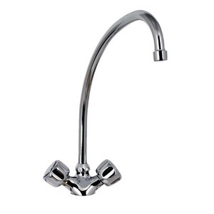 XXLselect Bateria zlewozmywakowa stojąca z mieszalnikiem, dźwigniami 90° i wylewką o długości 200 mm XXLselect Bateria zlewozmywakowa stojąca z mieszalnikiem, dźwigniami 90° i wylewką o długości 200 mm