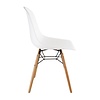 Bolero White Polypropylene Chair with Wooden Legs (Pack of 2)