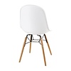 Bolero White Polypropylene Chair with Wooden Legs (Pack of 2)
