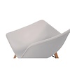 Bolero White Polypropylene Chair with Wooden Legs (Pack of 2)