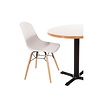 Bolero White Polypropylene Chair with Wooden Legs (Pack of 2)