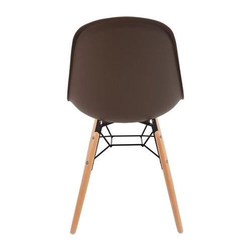 Bolero Brown Polypropylene Chair with Wooden Legs (Pack of 2) Bolero Brown Polypropylene Chair with Wooden Legs (Pack of 2)