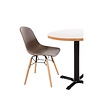 Bolero Brown Polypropylene Chair with Wooden Legs (Pack of 2) Bolero Brown Polypropylene Chair with Wooden Legs (Pack of 2)
