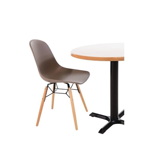 Bolero Brown Polypropylene Chair with Wooden Legs (Pack of 2) Bolero Brown Polypropylene Chair with Wooden Legs (Pack of 2)