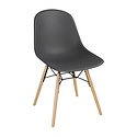 Bolero Grey Polypropylene Chair with Wooden Legs (Pack of 2)