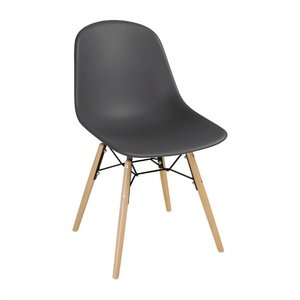 Bolero Grey Polypropylene Chair with Wooden Legs (Pack of 2) Bolero Grey Polypropylene Chair with Wooden Legs (Pack of 2)