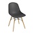 Bolero Grey Polypropylene Chair with Wooden Legs (Pack of 2)