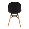 Bolero Grey Polypropylene Chair with Wooden Legs (Pack of 2)