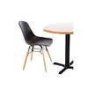 Bolero Grey Polypropylene Chair with Wooden Legs (Pack of 2)