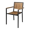 Bolero Brown Stackable Chair with Armrest for Outdoor Use (Pack of 4)