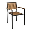 Bolero Brown Stackable Chair with Armrest for Outdoor Use (Pack of 4)