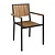 Bolero Brown Stackable Chair with Armrest for Outdoor Use (Pack of 4)