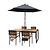 Bolero Brown Stackable Chair with Armrest for Outdoor Use (Pack of 4)