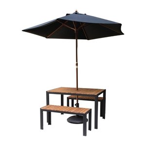 Bolero Rectangular Steel and Acacia Benches 1000mm (Pack of 2) Bolero Rectangular Steel and Acacia Benches 1000mm (Pack of 2)