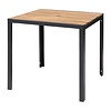 Bolero Square Steel and Acacia Table 800mm