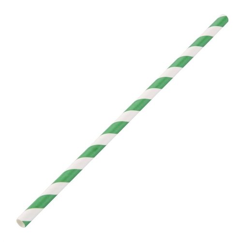 Fiesta Green Compostable Paper Straws Green Stripes (Pack of 250) Fiesta Green Compostable Paper Straws Green Stripes (Pack of 250)