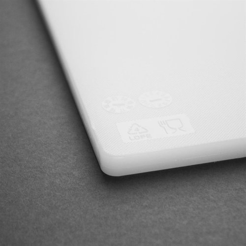 Hygiplas Antybakteryjna deska do krojenia z polietylenu o niskiej gęstości 450 x 300 mm biała Hygiplas Antybakteryjna deska do krojenia z polietylenu o niskiej gęstości 450 x 300 mm biała