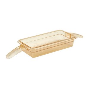 XXLselect Plastic Gastronorm Pan 1/3 65 mm, Transparent-Yellow with Handles, High Temperature Resistant