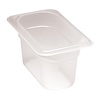 XXLselect Polypropylene Gastronorm Pan 1/9 100 mm, Transparent XXLselect Polypropylene Gastronorm Pan 1/9 100 mm, Transparent