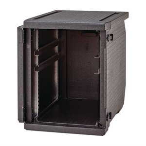 Cambro Pojemnik termoizolacyjny z regulowanymi prowadnicam 155 L, ładowany od frontu, czarny