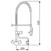 XXLselect Single Hole Deck Mounted Pre-Rinse Faucet with "S" Type Spout and Knobs