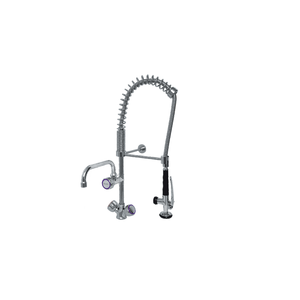 XXLselect Single Hole Deck Mounted Pre-Rinse Faucet with "C" Type Top Spout and Knobs