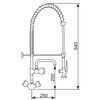 XXLselect Single Hole Deck Mounted Pre-Rinse Faucet with "C" Type Top Spout and Knobs