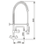 XXLselect Single Hole Deck Mounted Pre-Rinse Faucet with "C" Type Top Spout and Knobs