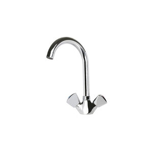 XXLselect Double Handle Deck Mounted Kitchen Faucet with Swivel Spout 160 mm, Height 195 mm