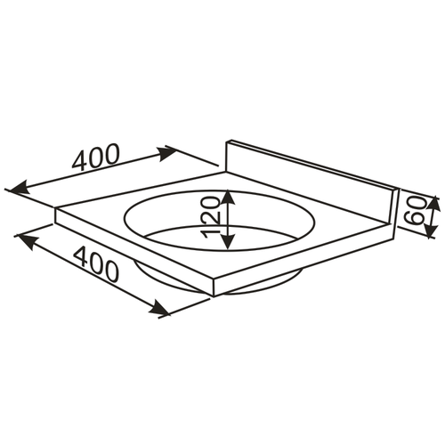 XXLselect Wash Basin, 400 x 400 mm Central Drain XXLselect Wash Basin, 400 x 400 mm Central Drain