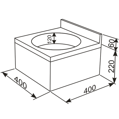 XXLselect Wash Basin, 400x400x(h)220 mm Central Drain XXLselect Wash Basin, 400x400x(h)220 mm Central Drain