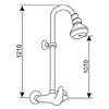XXLselect Exposed shower mixer with pipe and shower head.