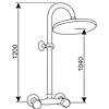 XXLselect Exposed shower mixer with pipe and rain shower head.