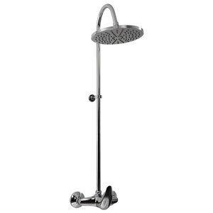 XXLselect Exposed shower mixer with shower tube and rainshower.