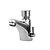 XXLselect Self-Closing Deck-Mounted Basin Faucet with Push-Button and Mixer and Two Flexible Hoses Included, Water Connection Thread 3/8''