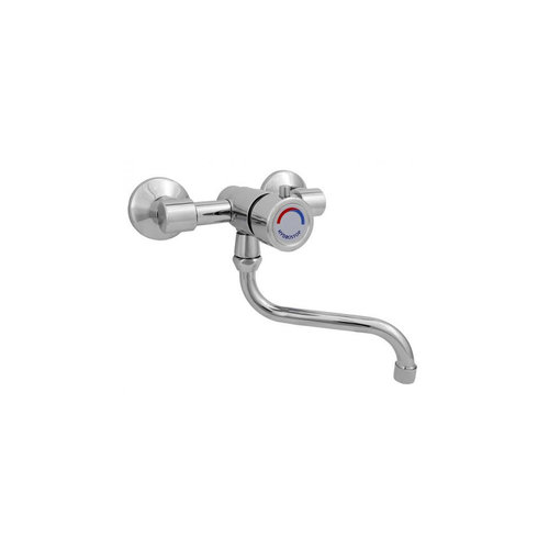 XXLselect Self-Closing Wall-Mounted Basin Faucet with Push Button with Mixer and 160-200 mm Spout XXLselect Self-Closing Wall-Mounted Basin Faucet with Push Button with Mixer and 160-200 mm Spout