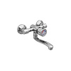 XXLselect Self-Closing Wall-Mounted Basin Faucet with Push Button and 160 or 200 mm Swivel Spout