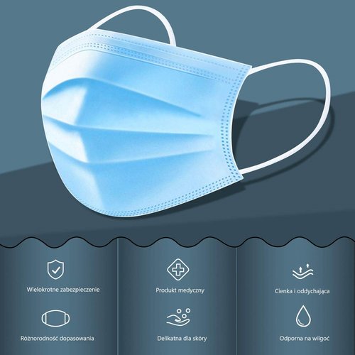 XXLselect Wyprzedaż - Maseczki ochronne na twarz 3-warstwowe