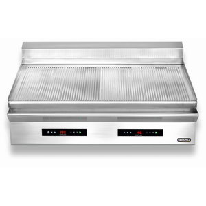 Zernike Countertop Electric Griddle Ribbed, 2 Heating Zones, 8,1 kW, 400V with Digital Display
