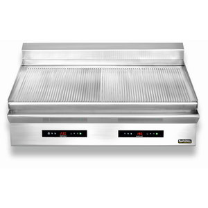 Zernike Elektryczna płyta grillowa ryflowana, 2 strefy grzewcze, 10,8 kW, 400V, nastawna z cyfrowym wyświetlaczem Zernike Elektryczna płyta grillowa ryflowana, 2 strefy grzewcze, 10,8 kW, 400V, nastawna z cyfrowym wyświetlaczem