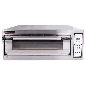 Resto Quality Single Deck Electric Pizza Oven 10,2 kW, 6 x Ø 40 cm, with Electronic Panel, Wide Resto Quality Single Deck Electric Pizza Oven 10,2 kW, 6 x Ø 40 cm, with Electronic Panel, Wide