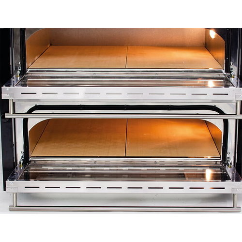 Resto Quality Double Deck Electric Pizza Oven 18 kW, 12 x Ø 36 cm, with Double Glazing, Wide Resto Quality Double Deck Electric Pizza Oven 18 kW, 12 x Ø 36 cm, with Double Glazing, Wide