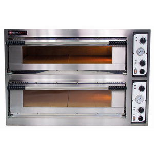 Resto Quality Double Deck Electric Pizza Oven 18 kW, 12 x Ø 36 cm