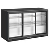 Resto Quality Triple Sliding Doors Back Bar Cooler 325 L, from 2 °C to 8 °C, Black