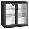 Resto Quality Double Hinged Doors Back Bar Cooler 208 L, from 2 °C to 8 °C, Black