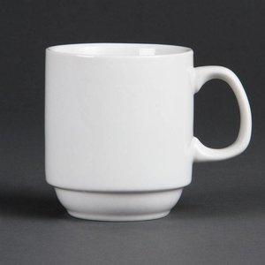 Olympia Whiteware Stacking Mugs 284ml 10oz (Pack of 12) Olympia Whiteware Stacking Mugs 284ml 10oz (Pack of 12)