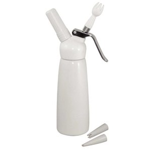 Vogue Whipped Cream Dispenser 0,5 L, White (with 3 Different Nozzles) Vogue Whipped Cream Dispenser 0,5 L, White (with 3 Different Nozzles)